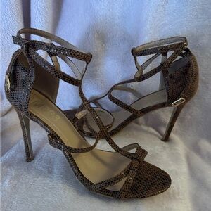 Brown Strappy High Heel Sandals
